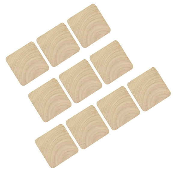 WHAMVOX  10 PCS Blank Solid Wood Stamp Base Handmade Crafts