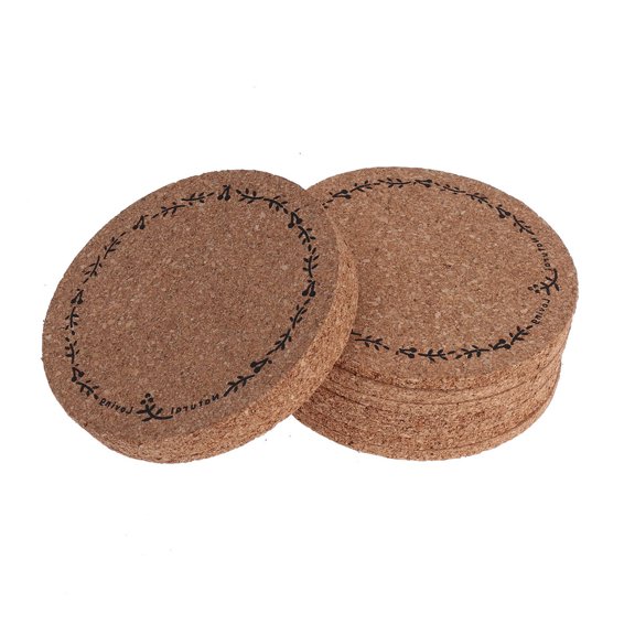 WHAMVOX Set of 10 Round Cork 10CM Diameter Coffee Tables and Stylish for Any Home Decor
