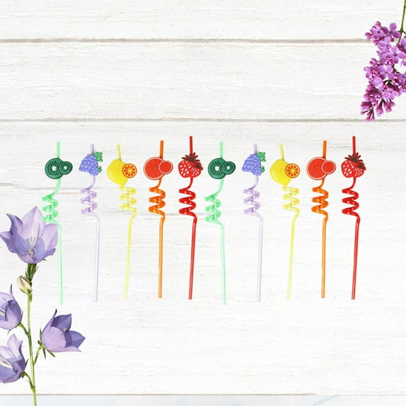 WHAMVOX  10 PCS Fiesta Shape Creative Fruit Straws Design Safe to Use