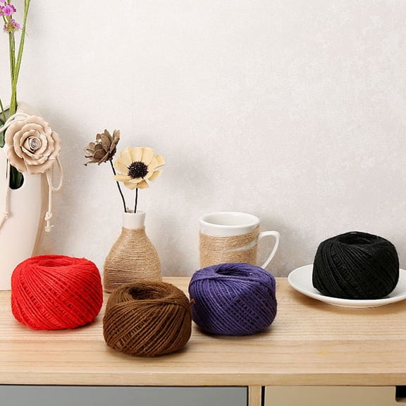 WHAMVOX 10 PCS Natural Jute Retro Decor Colored Twine Decorative Packaging