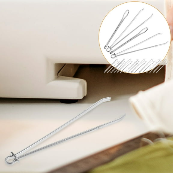 WHAMVOX 10 Pairs Yarn Tailor Rope Threader Heavy Duty Threader 7.8X0.5cm Silver