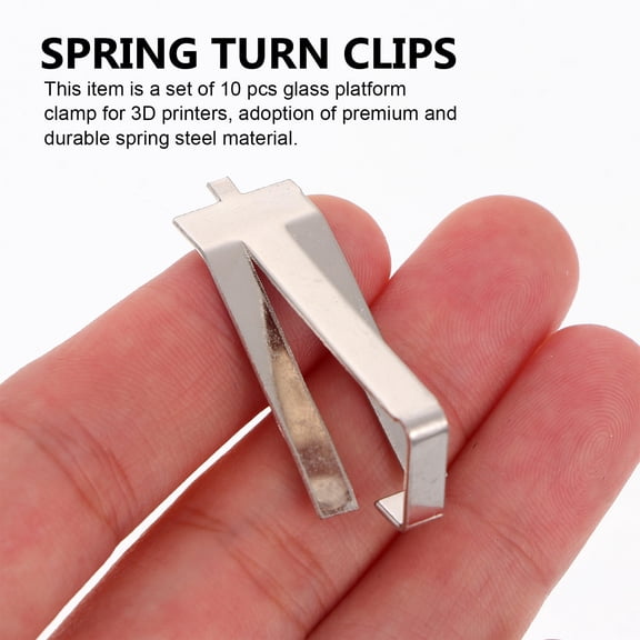 WHAMVOX 10 Pcs 3D Printer Accessories Spring Steel Clips 3.5X1.2CM Silver
