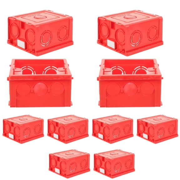 ROMANSENTIAL 10Pcs External Installation Box Red Color for Flush Mounting in Plasterboard Or Wood Walls