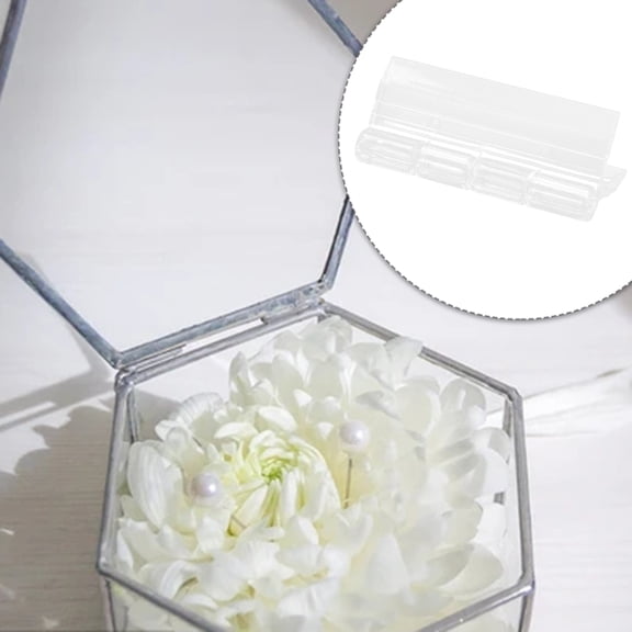 WHAMVOX 10 Pcs Acrylic Hinges Transparent Packaging Boxes Cabinet Office