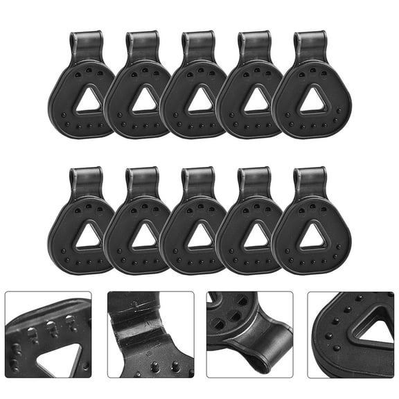 WHAMVOX  10 Pcs Awning Clamps Tent Trap Sunshade Net Fixing Clip Outdoors Black