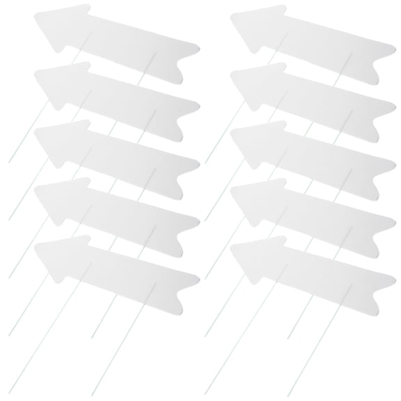 WHAMVOX 10 Pcs Blank Directional Signs Blank Sign Board Waterproof Sign 43x10cm White