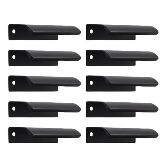 WHAMVOX 10 Pcs Cabinet Pull Back Mount Finger Door Pulls for Kitchen Cabinets Black