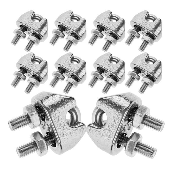 WHAMVOX 10 Pcs Cable Clamp Wire Clips Steel Rope Clamps Stainless Chuck