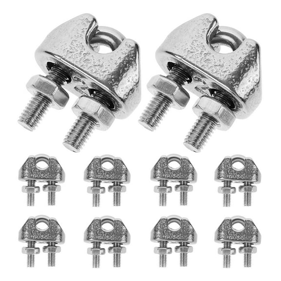 WHAMVOX 10 Pcs Clamps Wire Cable Clamp Stainless Steel Chuck 1.70X1.40X0.70CM Silver