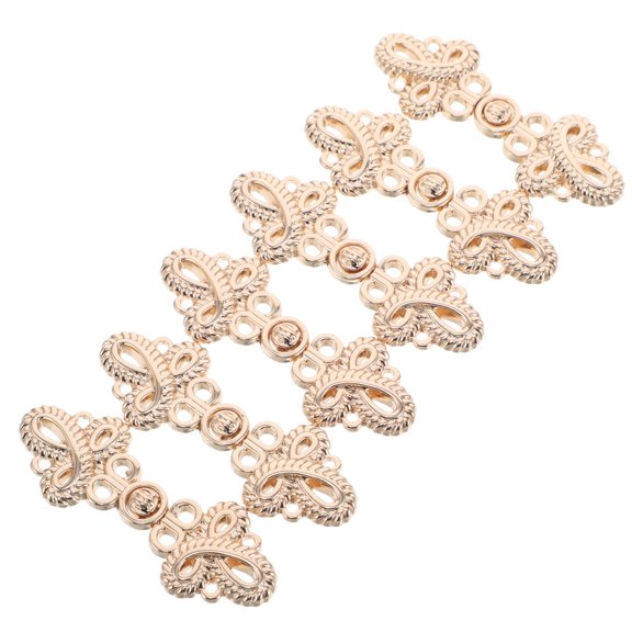 WHAMVOX 10 Pcs Clothes Corner Knot Buttons Chinese Knots Sewing Golden