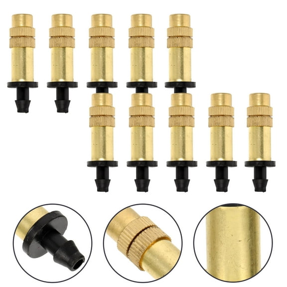 WHAMVOX  10 Pcs Copper Misting Nozzle Connector Adjustable Twist Hose Atomizing Garden
