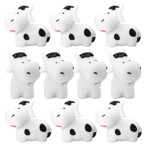 WHAMVOX  10 Pcs Cow Cake Decorations Tiny Cows Topper Miniature Garden