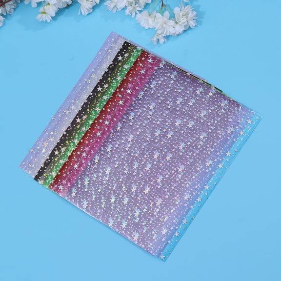 WHAMVOX 10 Pcs Craft Bags PVC Glitter Film Supplies for Handmade Projects and Material Kit