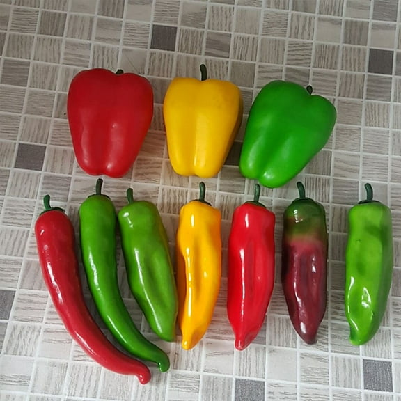 WHAMVOX  10 Pcs Decorative Vegetable Artificial Chilli Hanging Farmhouse
