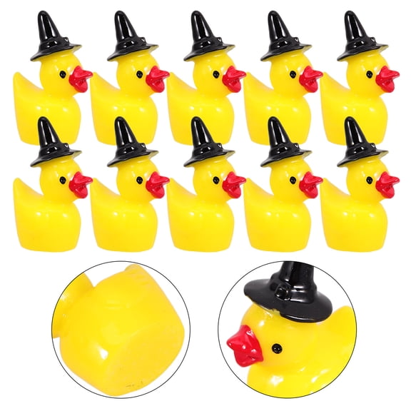 WHAMVOX 10 Pcs Duckling Doll Figurines Ducky Animal Has Baby Yellow