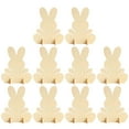 thumbnail image 1 of SEWCHICS Unfinished Bunny Table Ornament Wood 10Pcs 2.8X2.4X0.04In, 1 of 8