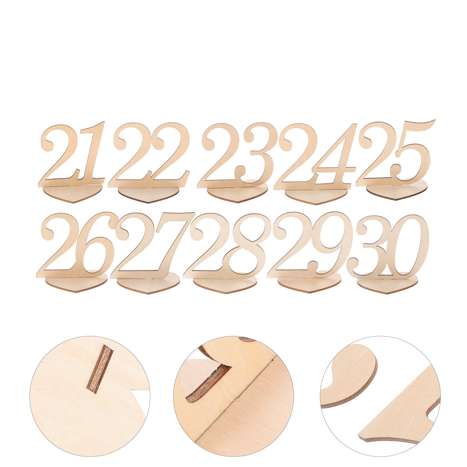 WHAMVOX 10 Pcs Heart Shaped Digital Table Number Cards for Evening ...