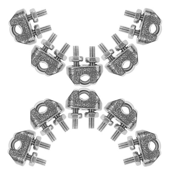 WHAMVOX 10 Pcs Fixing Steel Rope Clamps Stainless Chuck