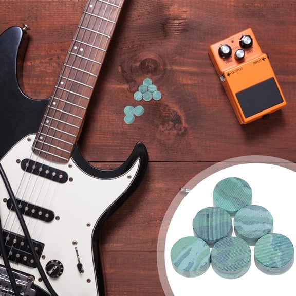HEANUJJ Abalone Shell Inlay Stickers for Guitar Fingerboard Dots, Dark Green Plastic, Set
