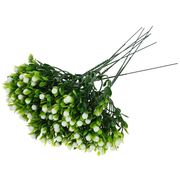 WHAMVOX 10 Pcs Home Decor Artificial Flower Plants Fake Flowers White