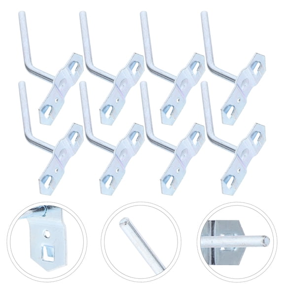 WHAMVOX 10 Pcs Hooks for Garage Socket Wall Mount Storage Organizer Silver