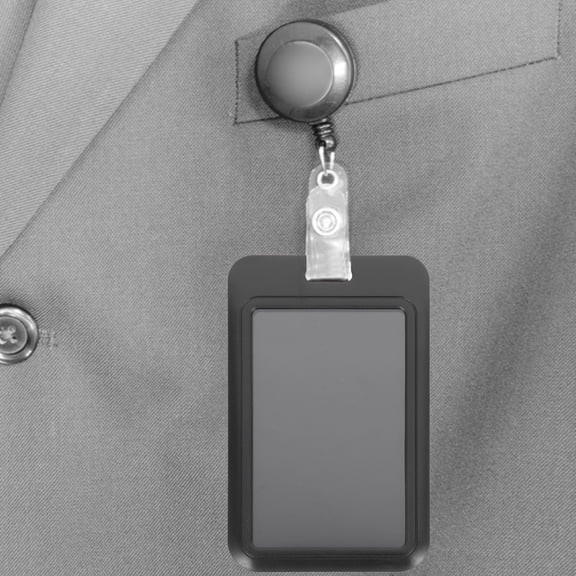 WHAMVOX 10 Pcs Id Card Badge Student Cards Protector Clear Sleeves Miss Black