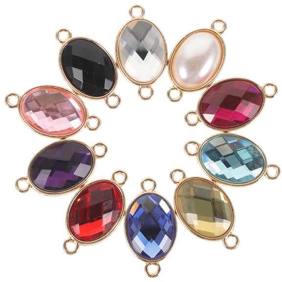 YSNOOWE 10Pcs Oval Jewelry Clasps Assorted Color Metal Connectors for Festival Atmosphere Diy