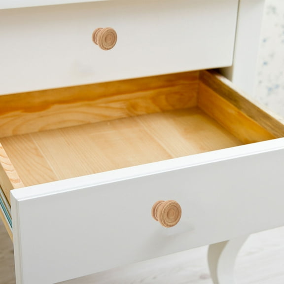 WHAMVOX  10 Pcs Kitchen Cabinet Handles Wooden Polished Knobs Log Color