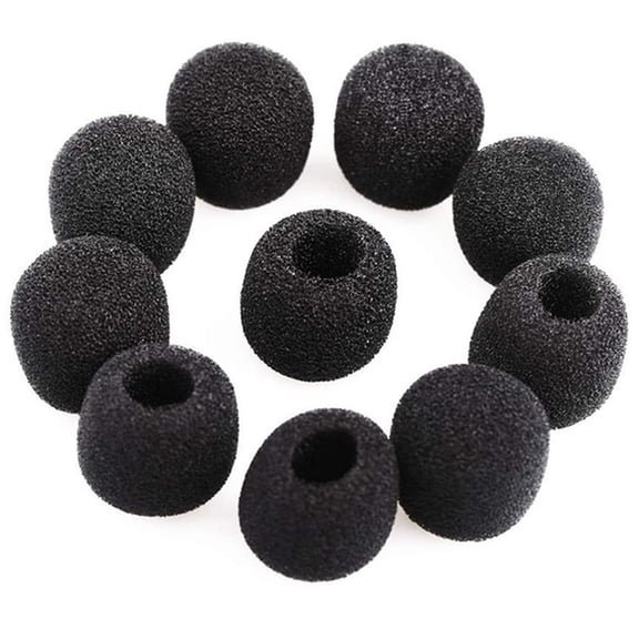 WHAMVOX  10 Pcs Lapel Headset Microphone Windscreen Sponge Foam Black