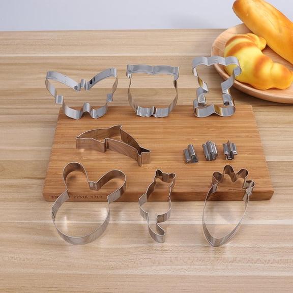 WHAMVOX 10 Pcs Mold Bake Stainless Steel Biscuit Novelty Cookie Shapes Unique Designs