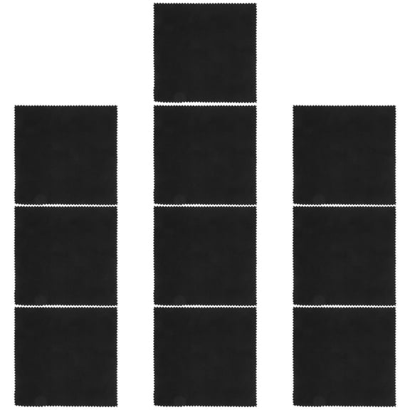 WHAMVOX 10 Pcs Musical Instrument Cleaning Cloth Guitar Dust Microfiber Rags Black