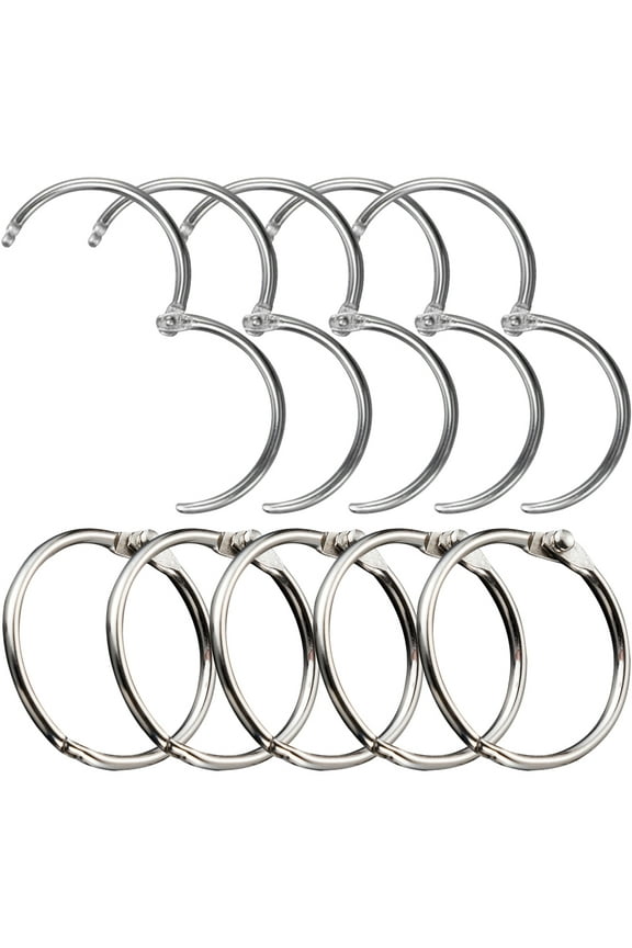 10 Pcs Open Circle Ring Loose Leaf Book Rings Office
