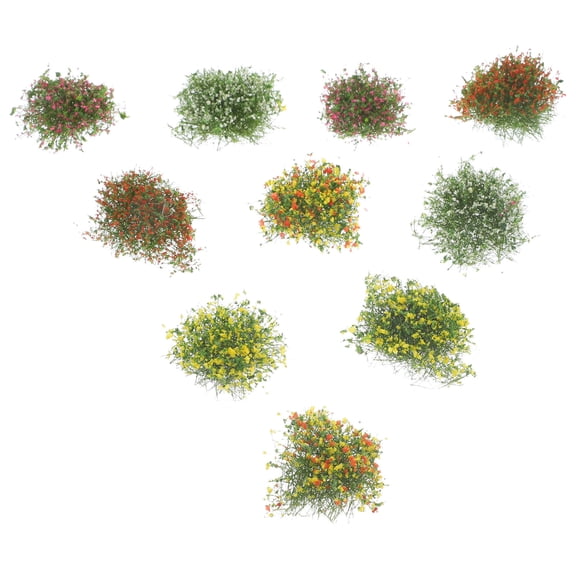 WHAMVOX 10 Pcs Park Decoration Simulated Flower Clusters Micro Scene