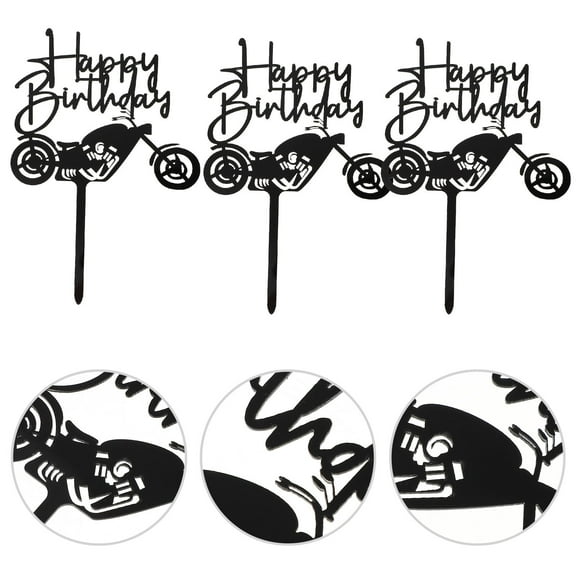 WHAMVOX 10 Pcs Party Vehicle Cake Topper Motorcycle License Plate Baby