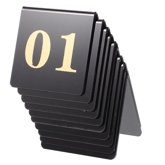 WHAMVOX  10 Pcs Place Table Number Signs Acrylic Plate Party Numbers Black