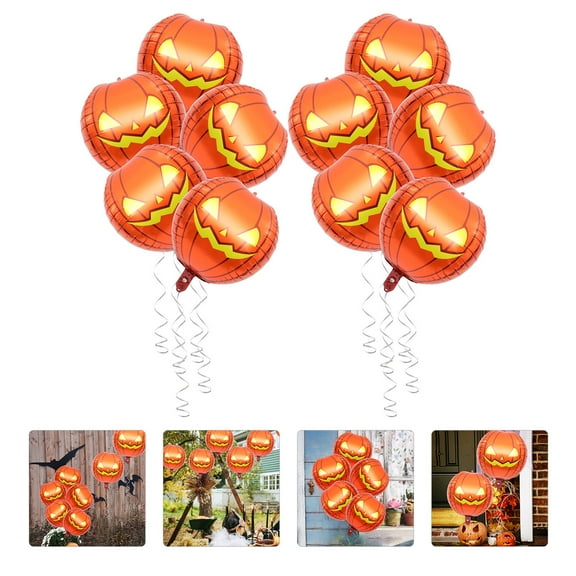 FESTFENDS Atmosphere Inflatable Pumpkin Balloon Orange Aluminium Film 10Pcs