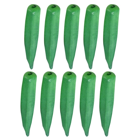 WHAMVOX Set of 10 Realistic Artificial Okra Fake Vegetables Green Decorative Vegetable Props for Kitchen Home Display