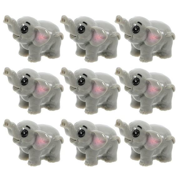 WHAMVOX 10 Pcs Resin Elephant Adornment Elephants Miniature Baby Man