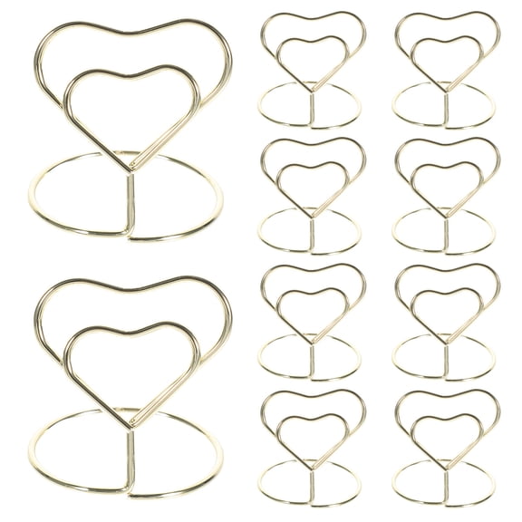 WHAMVOX 10 Pcs Restaurant Desk Card Holder Memo Holders Mother 3.80X3.80X4.00CM Golden