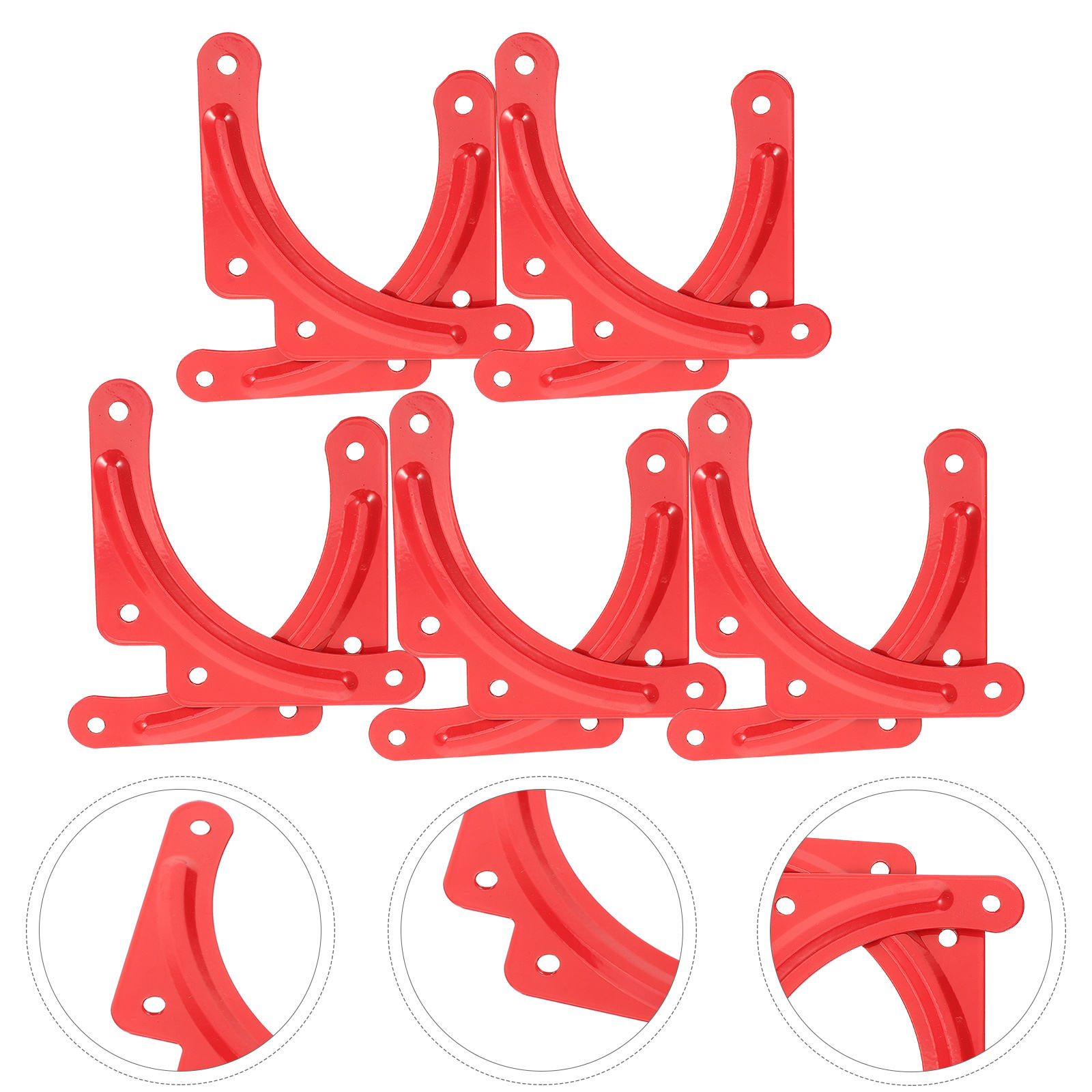 SEWCHICS Step Ladder Hardware Red Aluminum Alloy 10Pack 5.5x2.8x0.08in ...