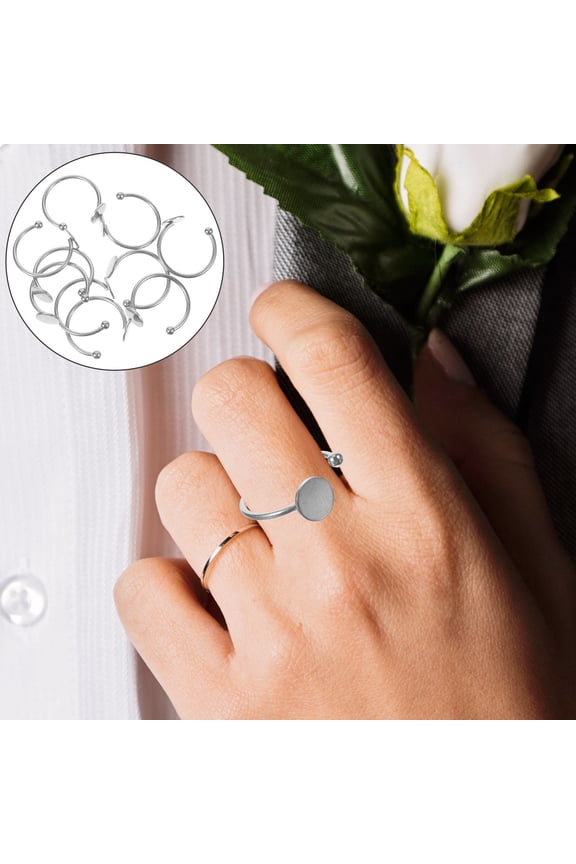 Adjustable Ring Bases for Custom Ring Crafting Professionals Silver Stainless Steel 10Pcs