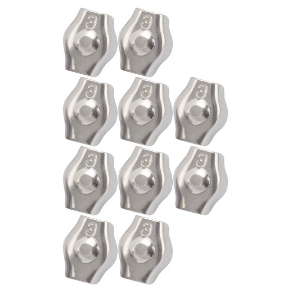 ROMANSENTIAL 10Pcs Stainless Steel Rope Connector Single Bolt Cable Clamp Durable and Corrosion Resistant