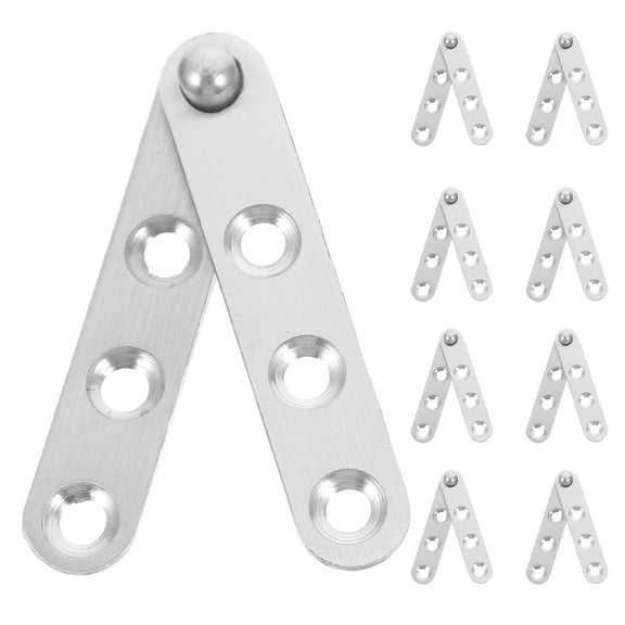 WHAMVOX 10 Pcs Rotate Hidden Hinge Hinges Door Matte Cupboard Shed Heavy Duty Silver