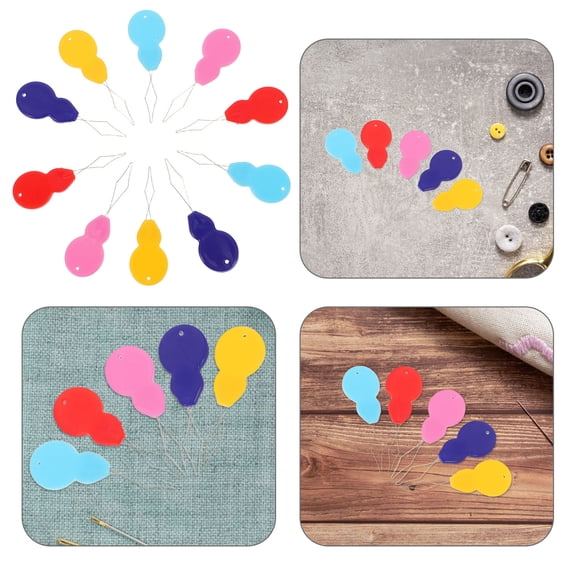 WHAMVOX 10 Pcs Self Threading Needles for Hand Sewing Threader Cross Stitch