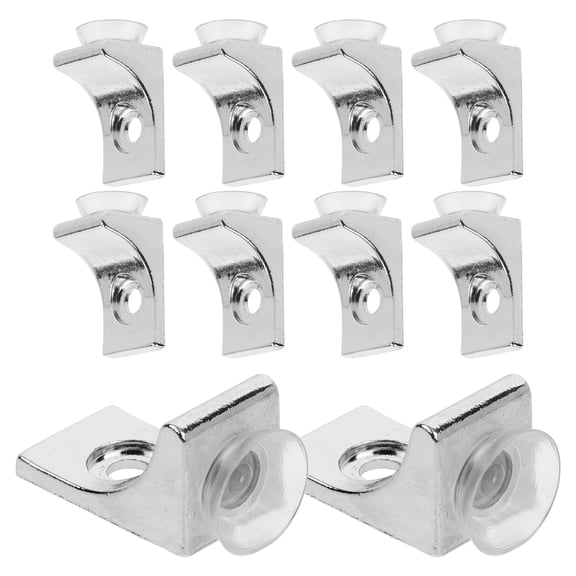 WHAMVOX  10 Pcs Shelf Bracket Cabinet Brackets Clear Partition Silver
