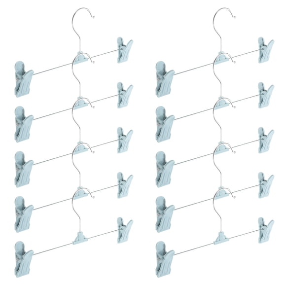 WHAMVOX  10 Pcs Skirt Hangers with Clips Multiple Non-slip Pants Shopping