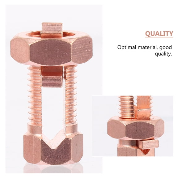 SEWCHICS Grounding Split Bolt Copper Split Bolt Rose Gold 10Pcs