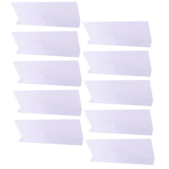 WHAMVOX  10 Pcs Store Shelf Dividers Goods L-shaped Board Transparent
