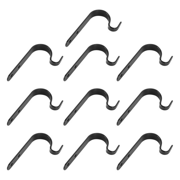 WHAMVOX 10 Pcs Sturdy Hanger Hooks Picture Frame for Wall Mounting Hangers Coat Black