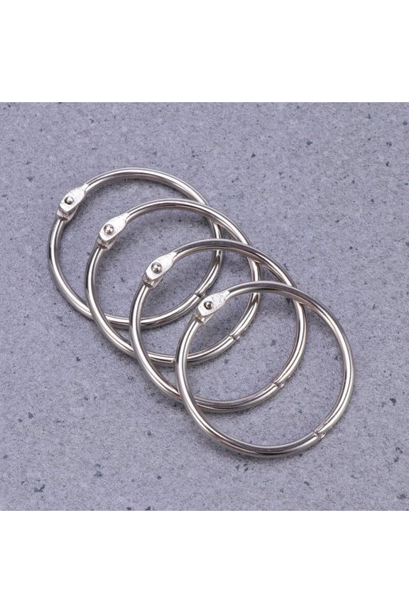 10Pcs Silver Metal Scrapbook Clips Loose Leaf Rings Keychain Holder for Crafts